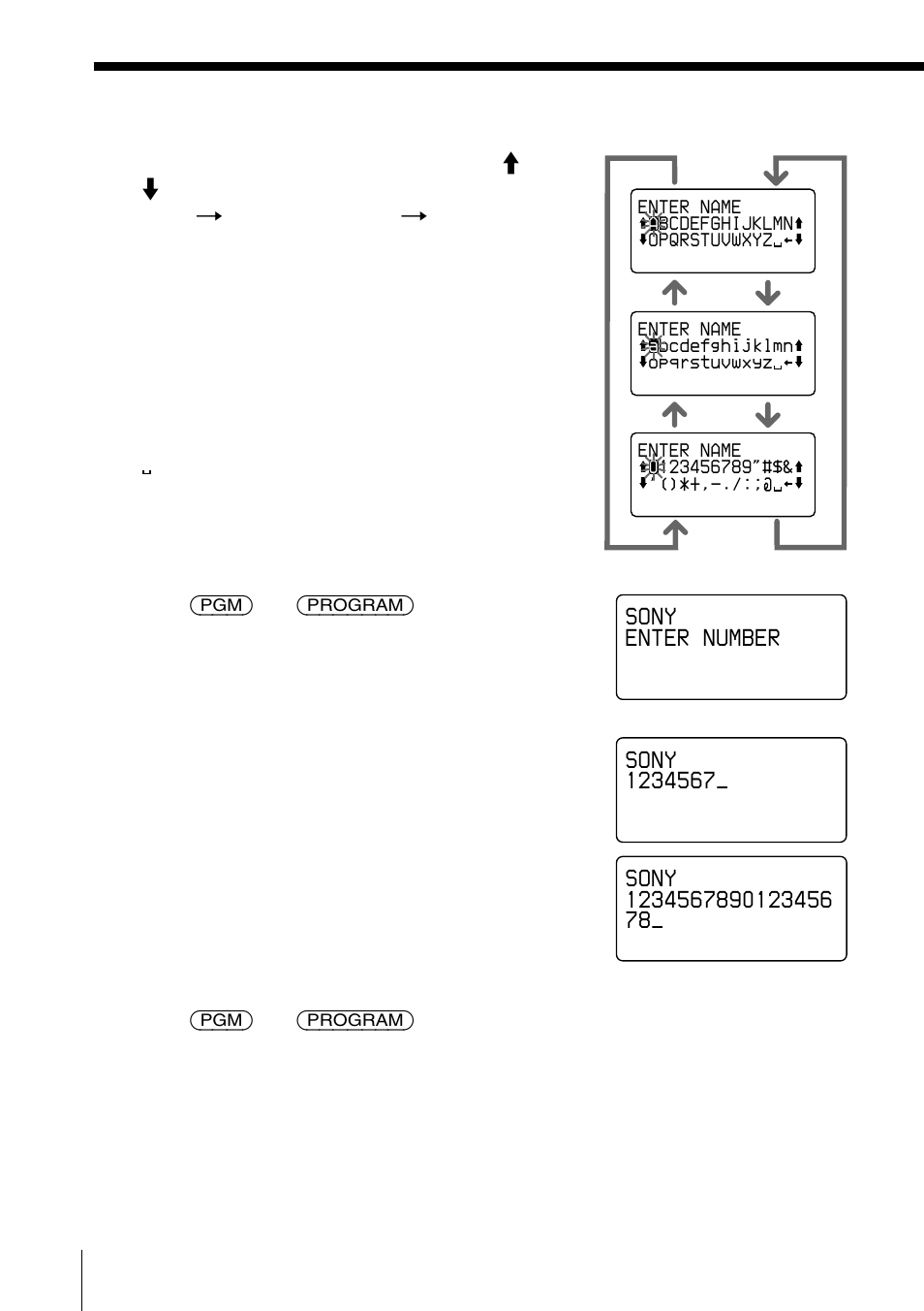 Sony enter number | Sony SPP-S2730 User Manual | Page 44 / 84