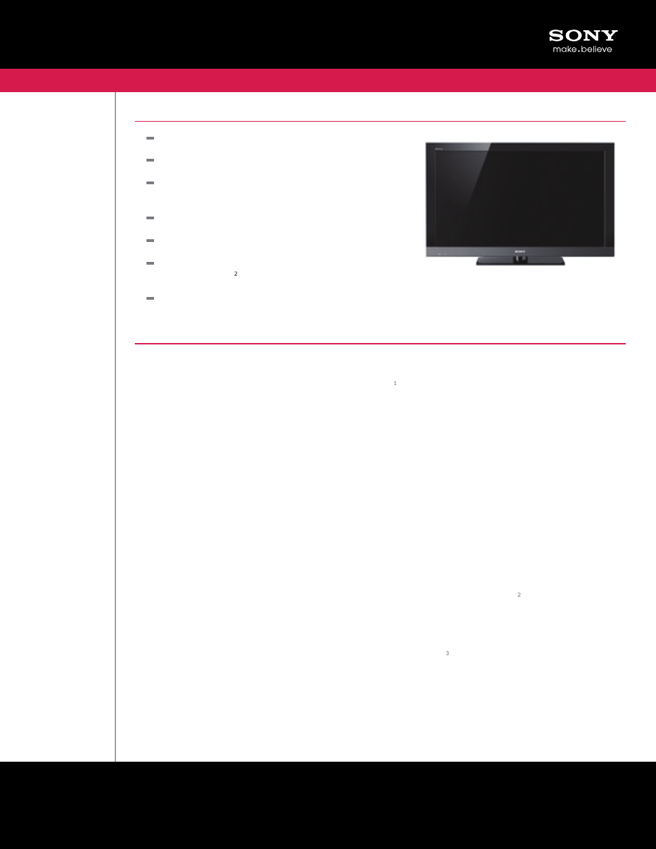Sony BRAVIA EX600 KDL-40EX600 User Manual | 2 pages