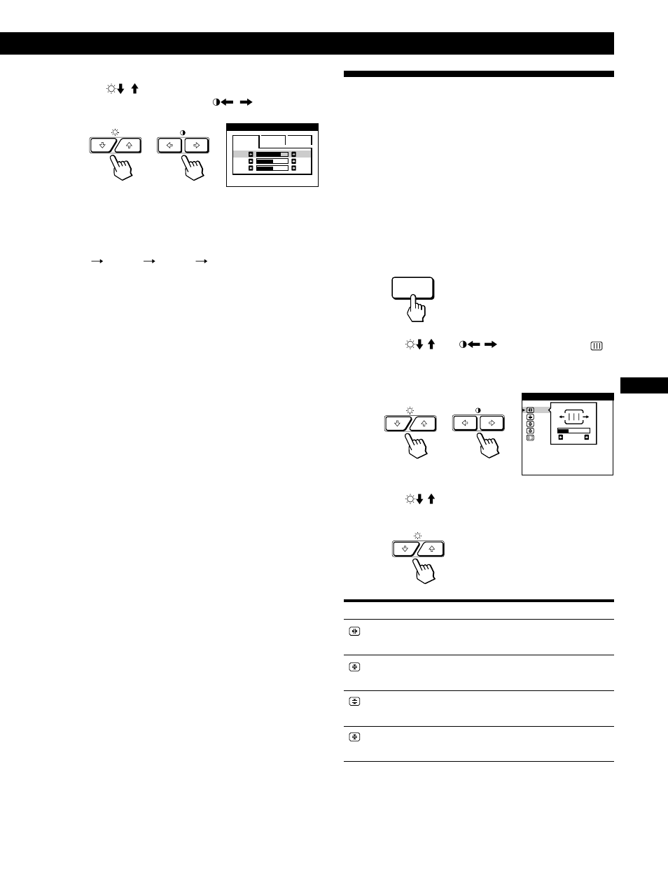 Using the screen on-screen display, Customizing your monitor, Fgb d es i | Sony GDM-200PST9 User Manual | Page 13 / 104