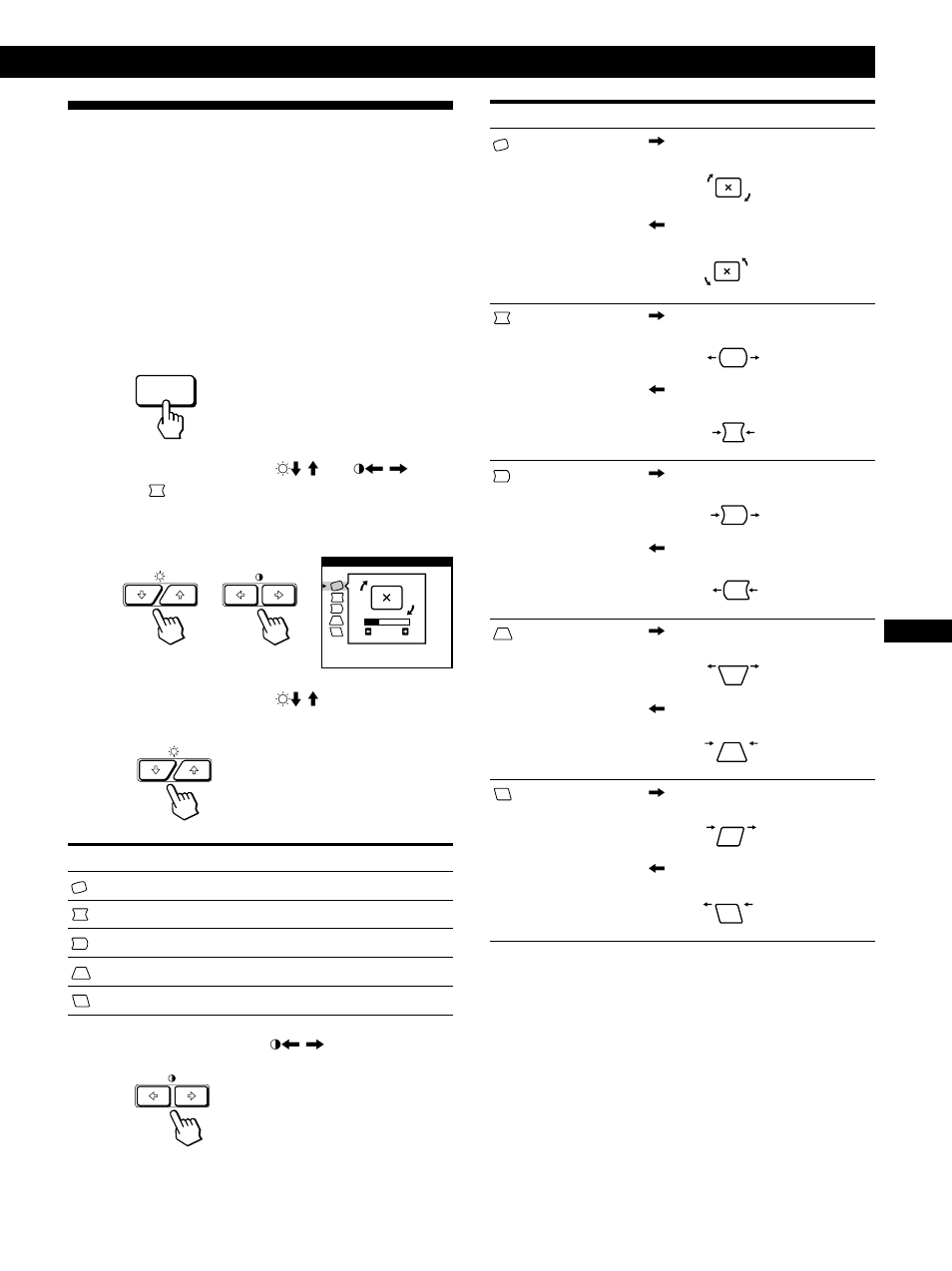 Die bildschirmanzeige geom (geometrie), Einstellen des monitors | Sony GDM-200PST9 User Manual | Page 51 / 104