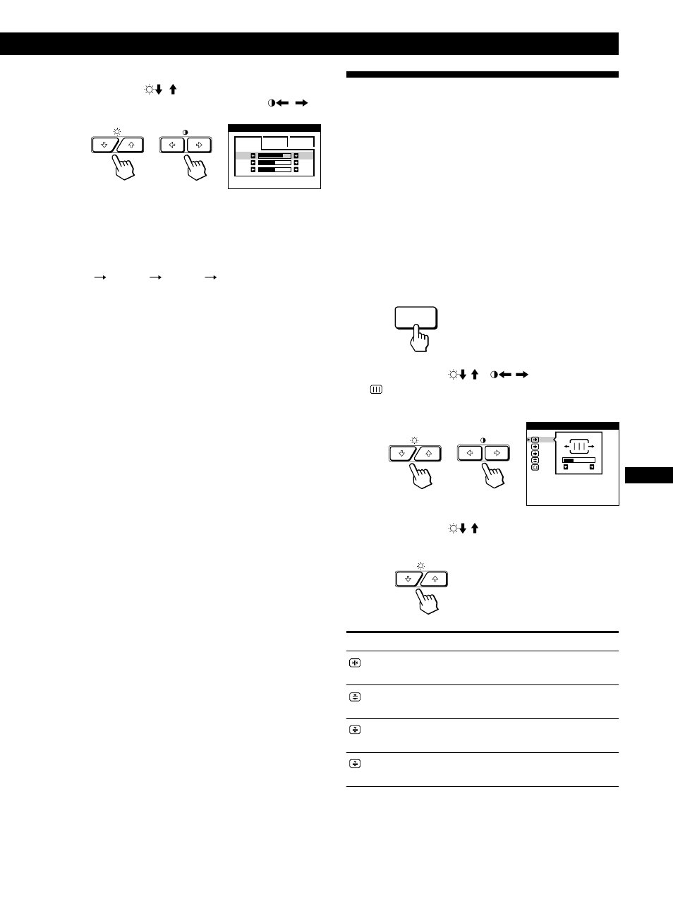 Uso de la indicación en pantalla pantal (pantalla), Personalización del monitor, Fen d es i | Sony GDM-200PST9 User Manual | Page 73 / 104