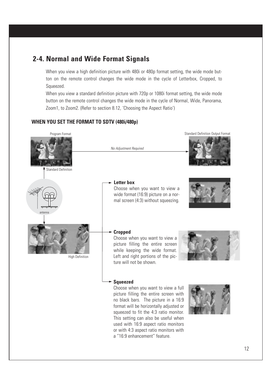 4. normal and wide format signals | Sony SAT-HD200 User Manual | Page 13 / 104