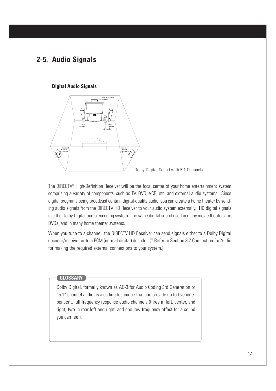 5. audio signals | Sony SAT-HD200 User Manual | Page 15 / 104