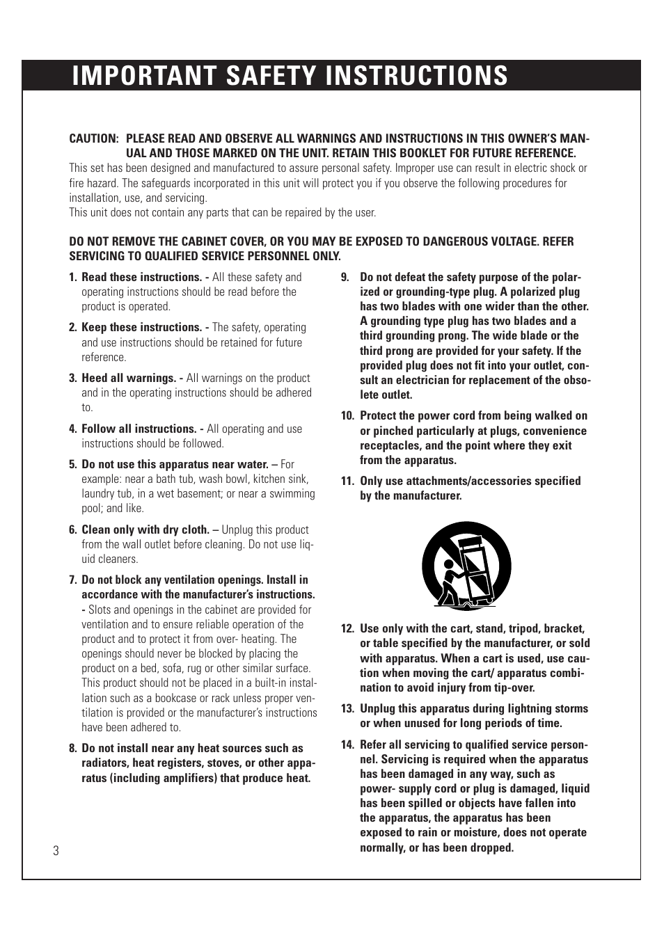 Important safety instructions | Sony SAT-HD200 User Manual | Page 4 / 104