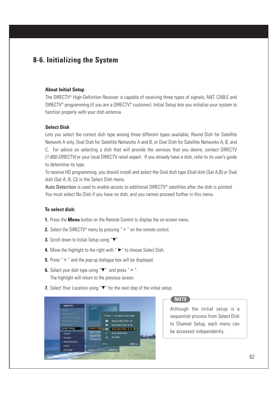 6. initializing the system | Sony SAT-HD200 User Manual | Page 63 / 104