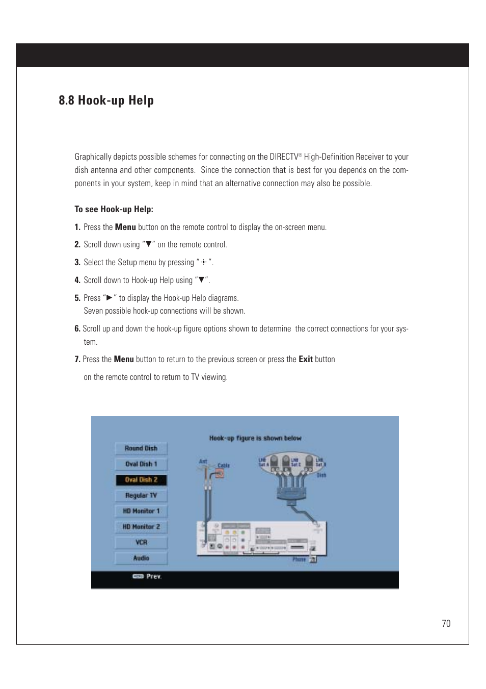 8 hook-up help | Sony SAT-HD200 User Manual | Page 71 / 104