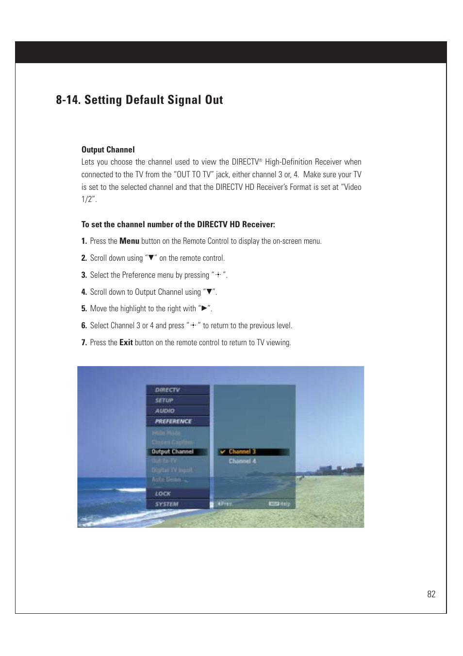 14. setting default signal out | Sony SAT-HD200 User Manual | Page 83 / 104