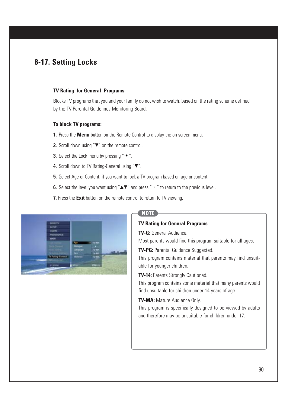 17. setting locks | Sony SAT-HD200 User Manual | Page 91 / 104