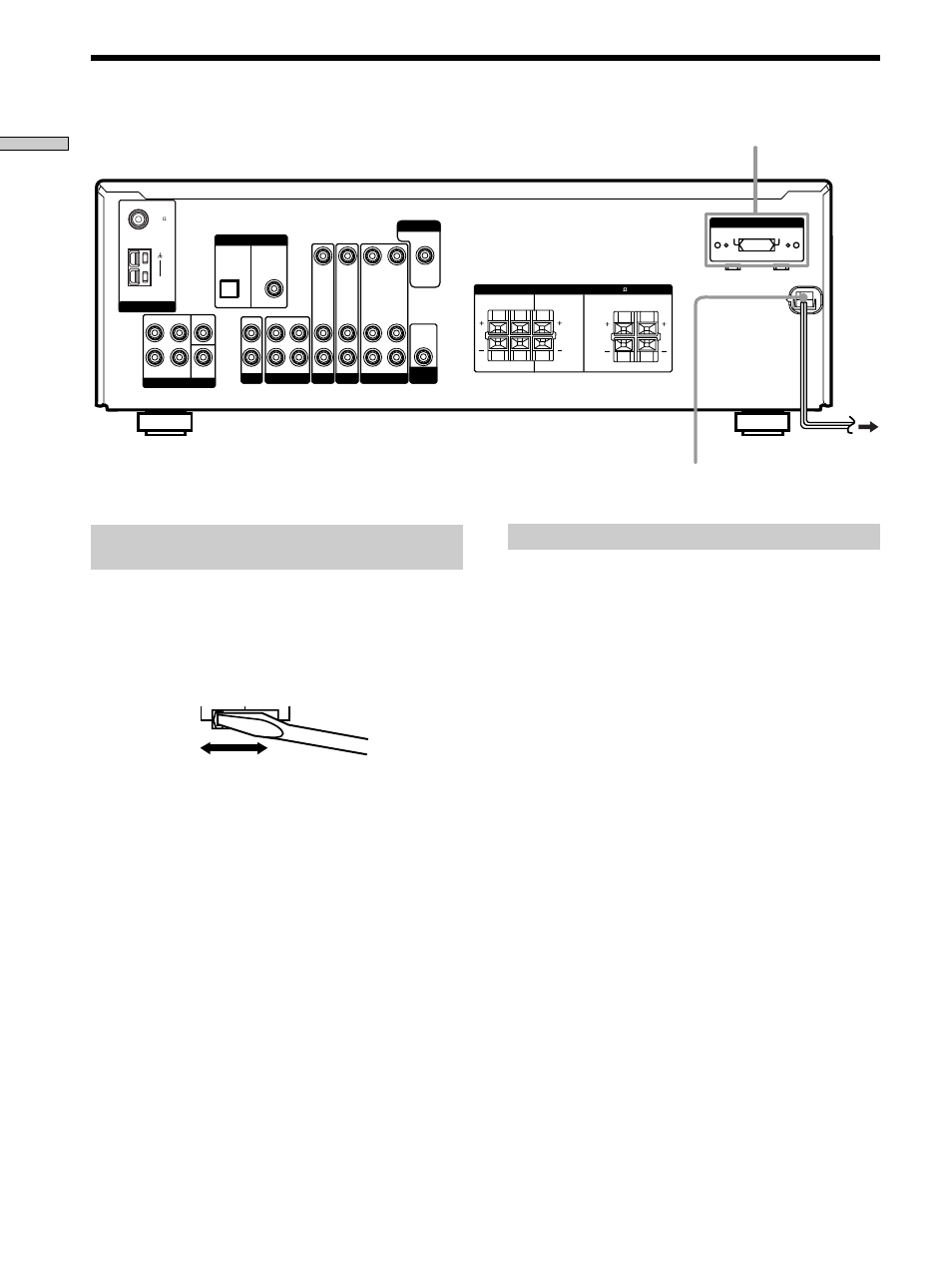 Other hookups 10, Other hookups, Connecting the ac power cord | Hooking up the components, Ac power cord to a wall outlet, Voltage selector, Models of area code e2, e3 only, Monitor | Sony STR-K402 User Manual | Page 10 / 52