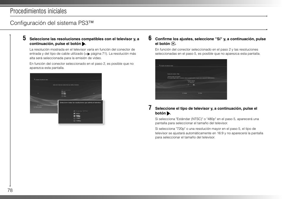 Procedimientos iniciales, Confi guración del sistema ps3 | Sony 40GB Playstation 3 3-285-687-13 User Manual | Page 78 / 100