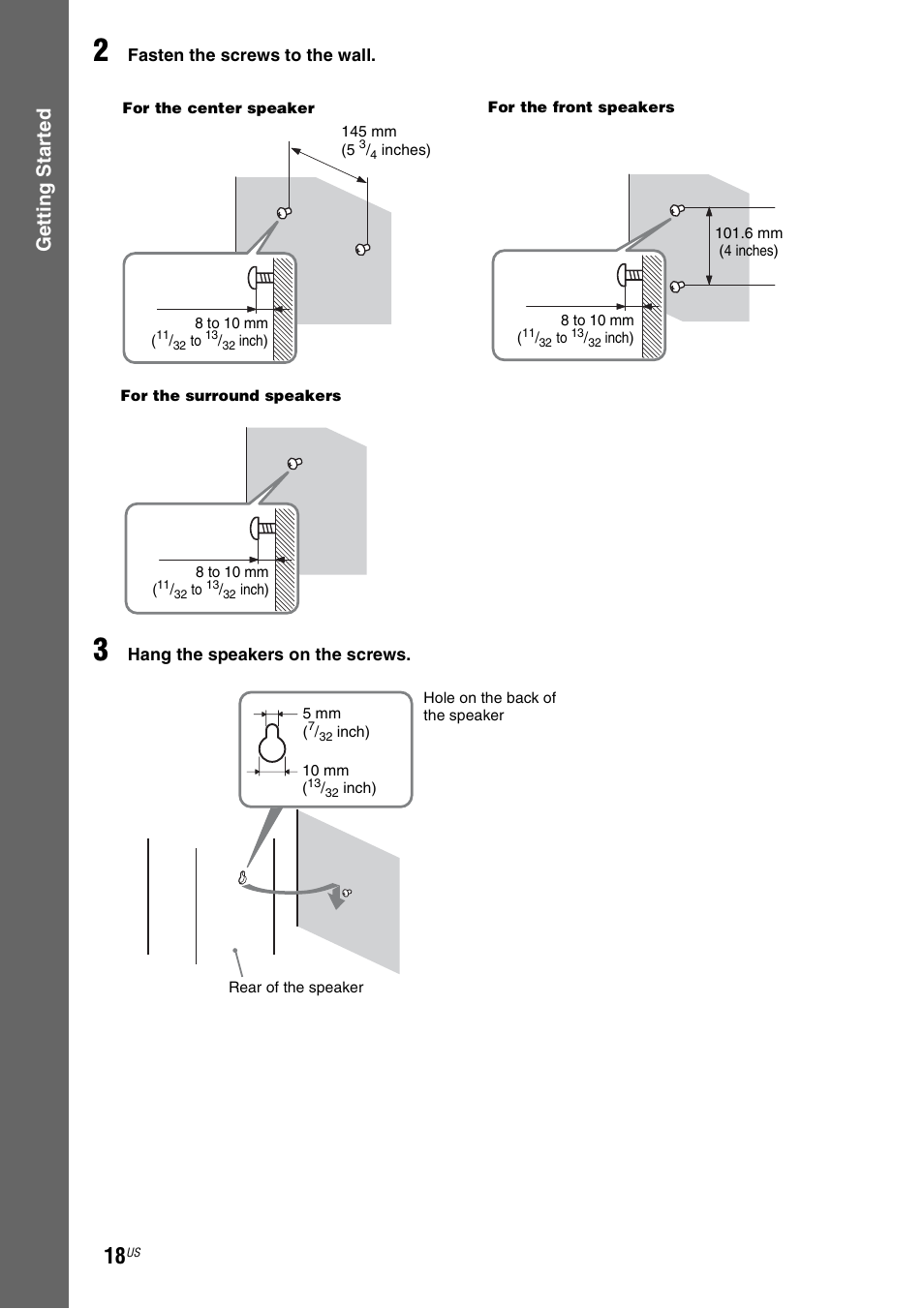 Gettin g star ted | Sony DAV-HDZ485 User Manual | Page 18 / 104