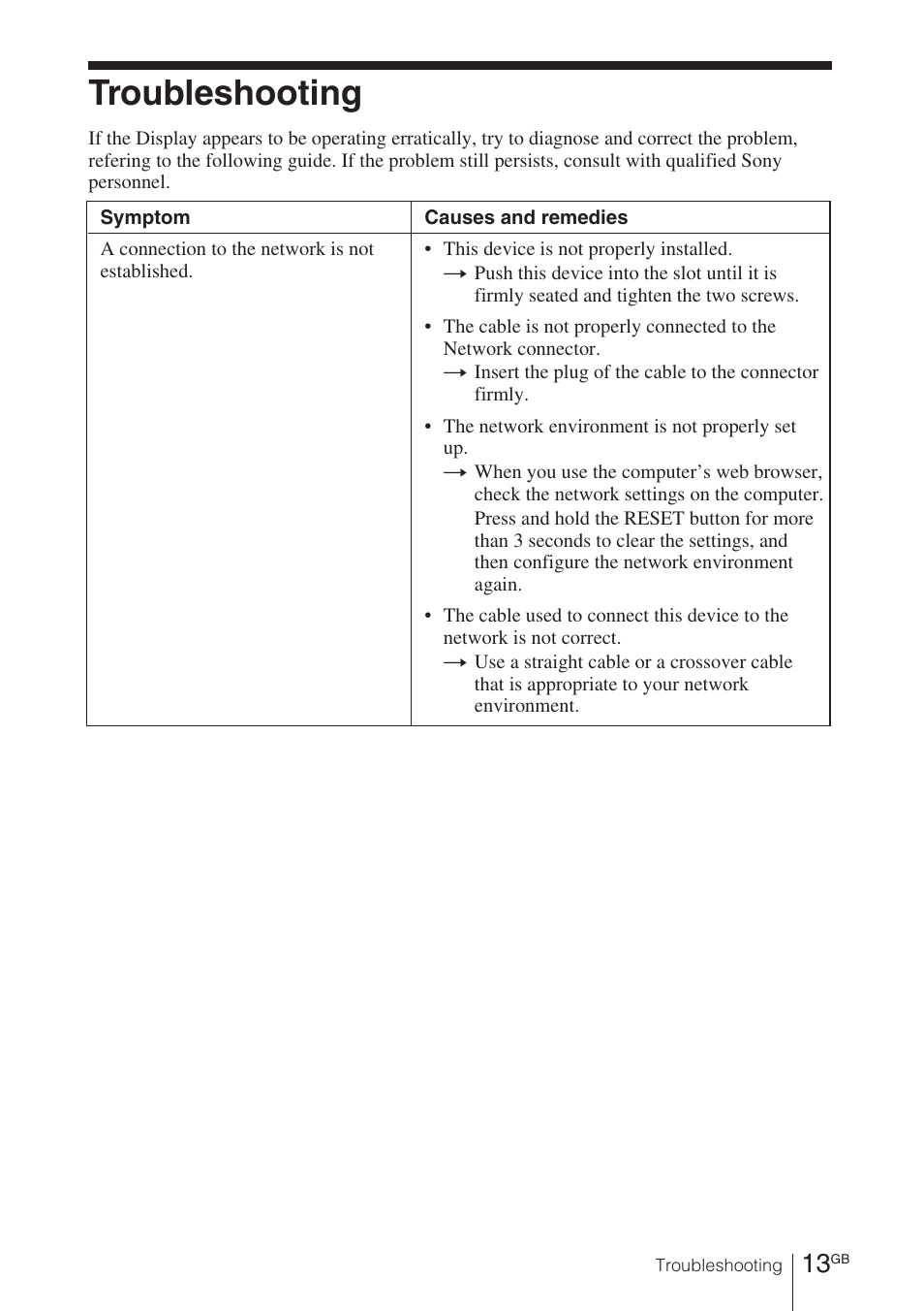 Troubleshooting | Sony BKM-FW32 User Manual | Page 27 / 100