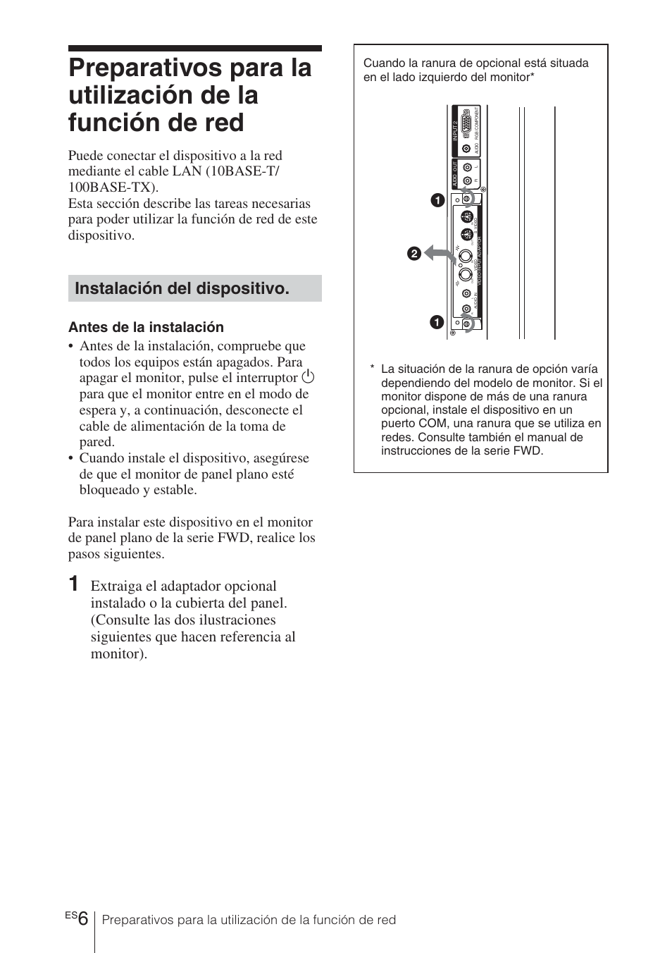 Instalación del dispositivo | Sony BKM-FW32 User Manual | Page 62 / 100