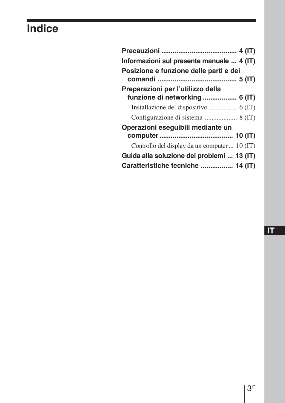 Indice | Sony BKM-FW32 User Manual | Page 73 / 100