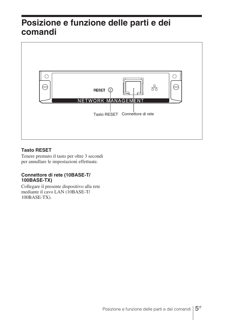 Posizione e funzione delle parti e dei comandi | Sony BKM-FW32 User Manual | Page 75 / 100