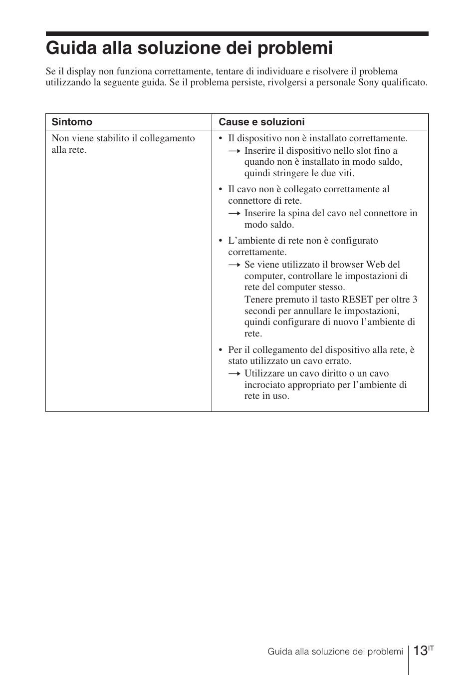 Guida alla soluzione dei problemi | Sony BKM-FW32 User Manual | Page 83 / 100