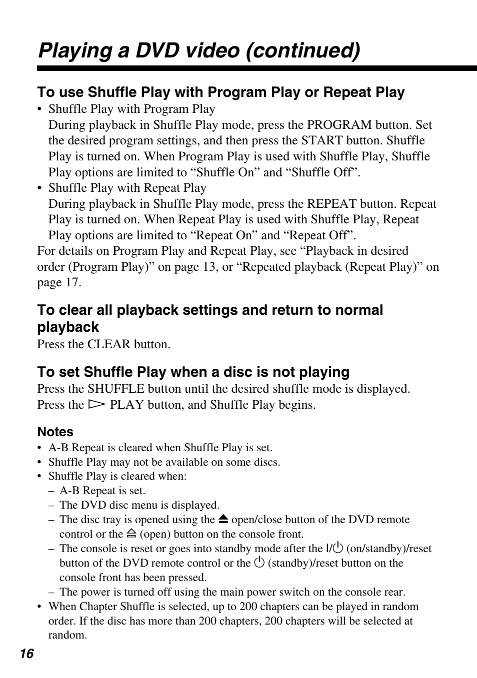 Playing a dvd video (continued) | Sony SCPH-10420 G User Manual | Page 16 / 104