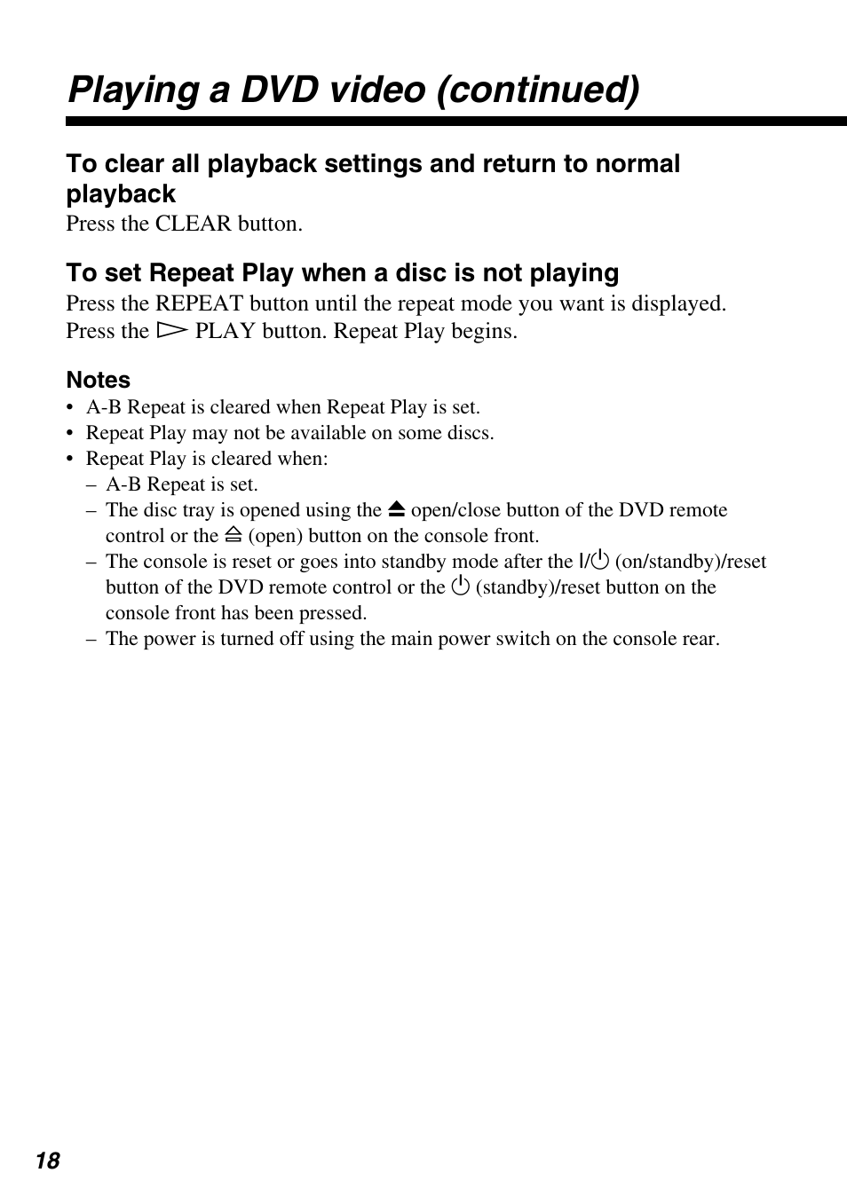 Playing a dvd video (continued) | Sony SCPH-10420 G User Manual | Page 18 / 104