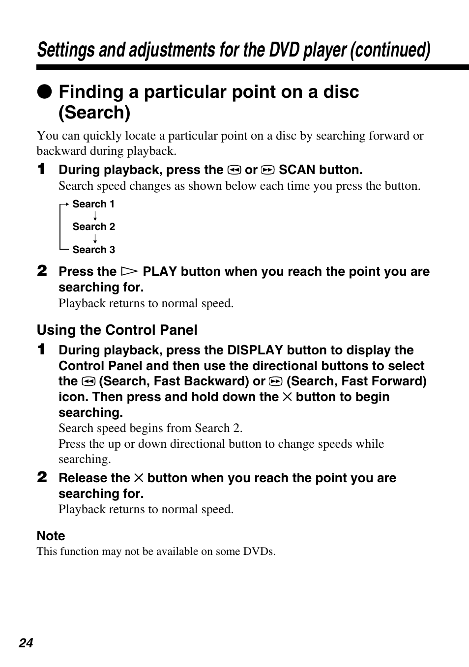 Z finding a particular point on a disc (search) | Sony SCPH-10420 G User Manual | Page 24 / 104