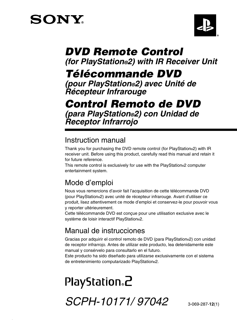 Sony SCPH-97042 User Manual | 170 pages