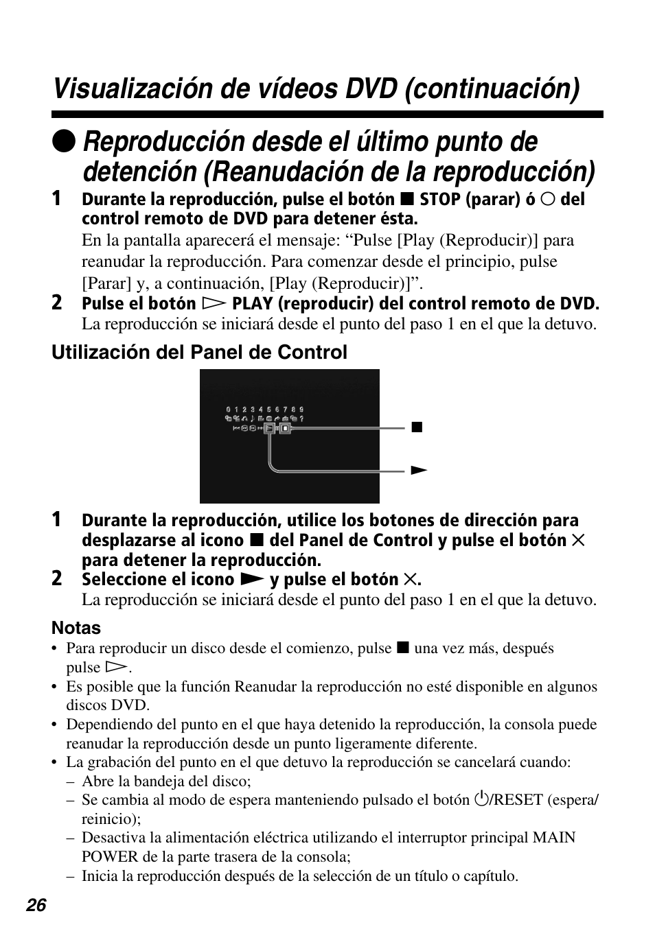 Visualización de vídeos dvd (continuación) | Sony SCPH-97042 User Manual | Page 138 / 170