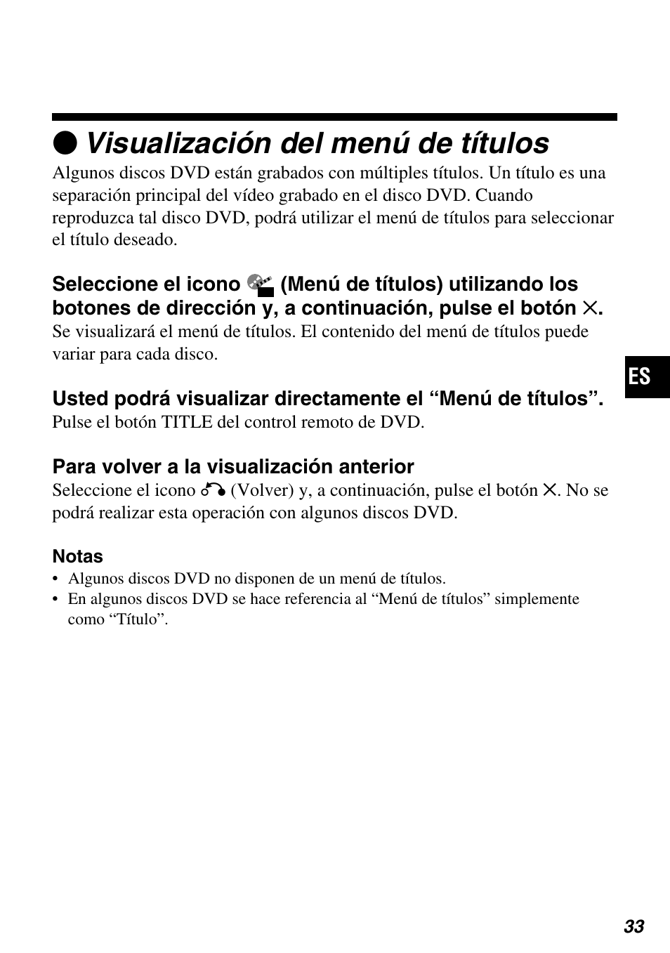 Zvisualización del menú de títulos | Sony SCPH-97042 User Manual | Page 145 / 170