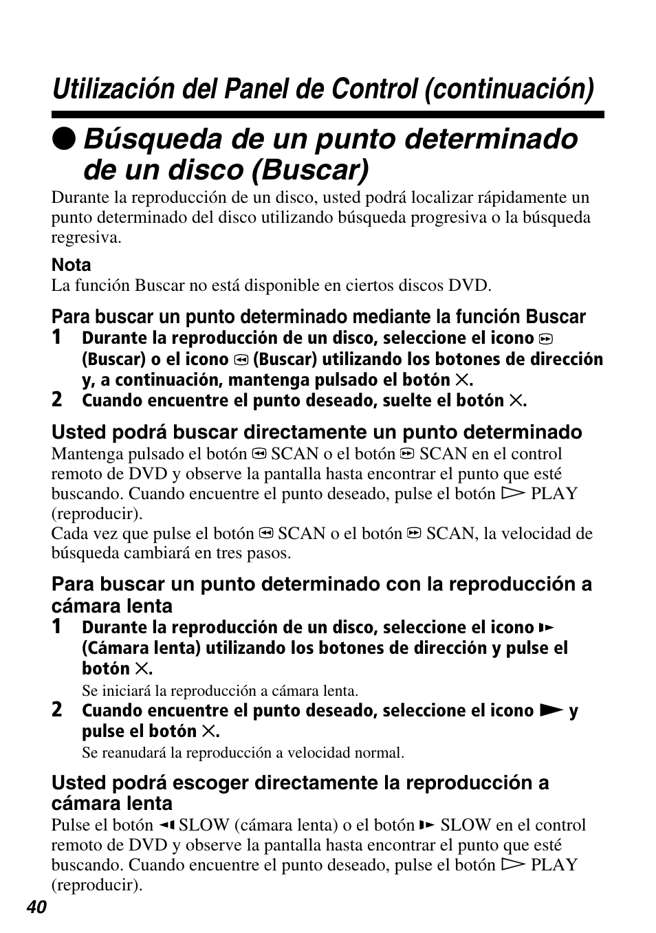 Utilización del panel de control (continuación) | Sony SCPH-97042 User Manual | Page 152 / 170