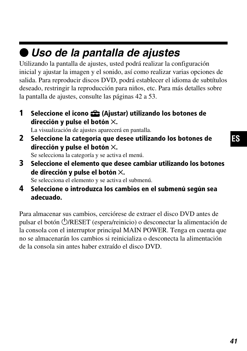 Zuso de la pantalla de ajustes | Sony SCPH-97042 User Manual | Page 153 / 170