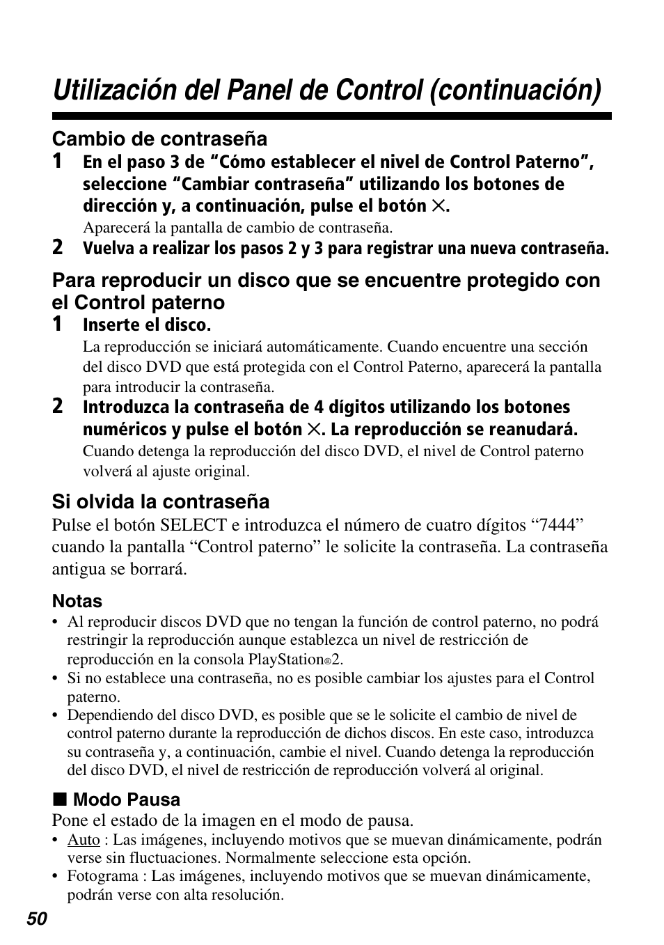 Utilización del panel de control (continuación) | Sony SCPH-97042 User Manual | Page 162 / 170