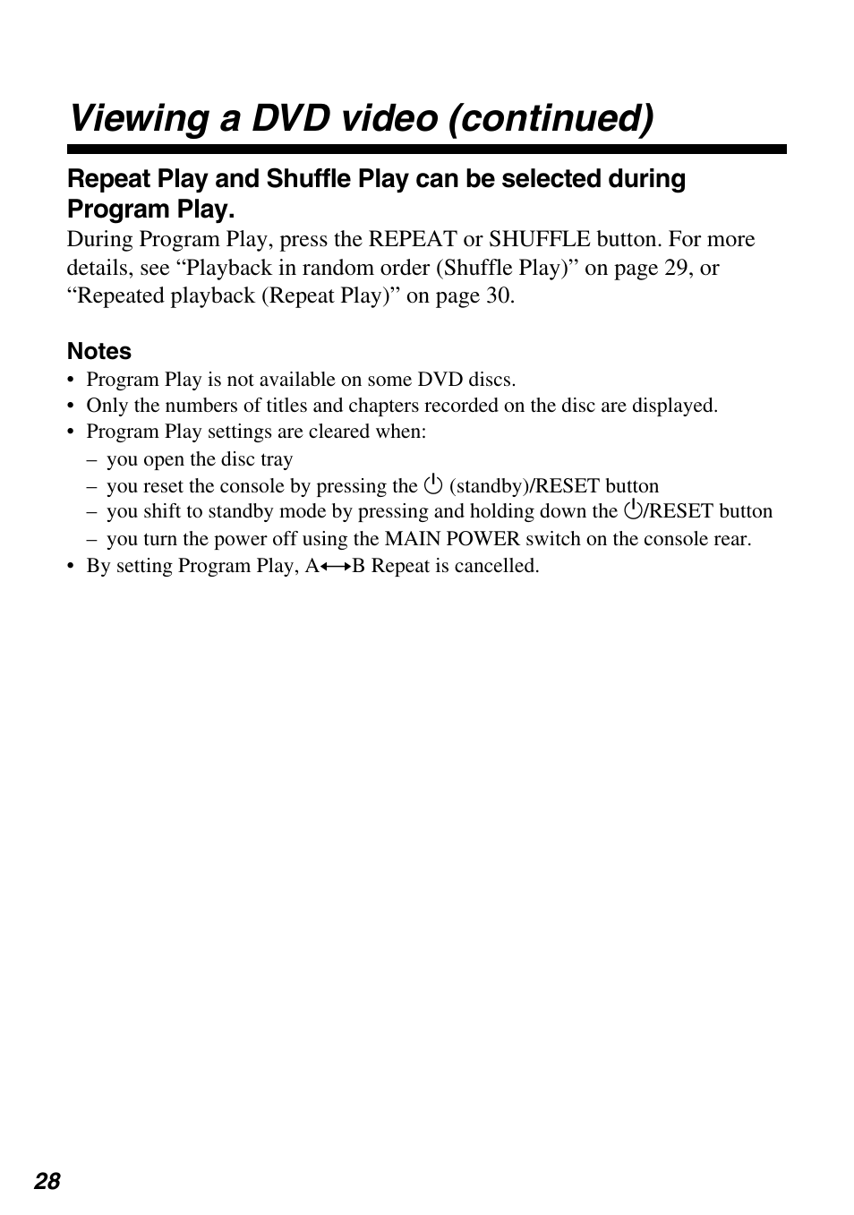 Viewing a dvd video (continued) | Sony SCPH-97042 User Manual | Page 28 / 170