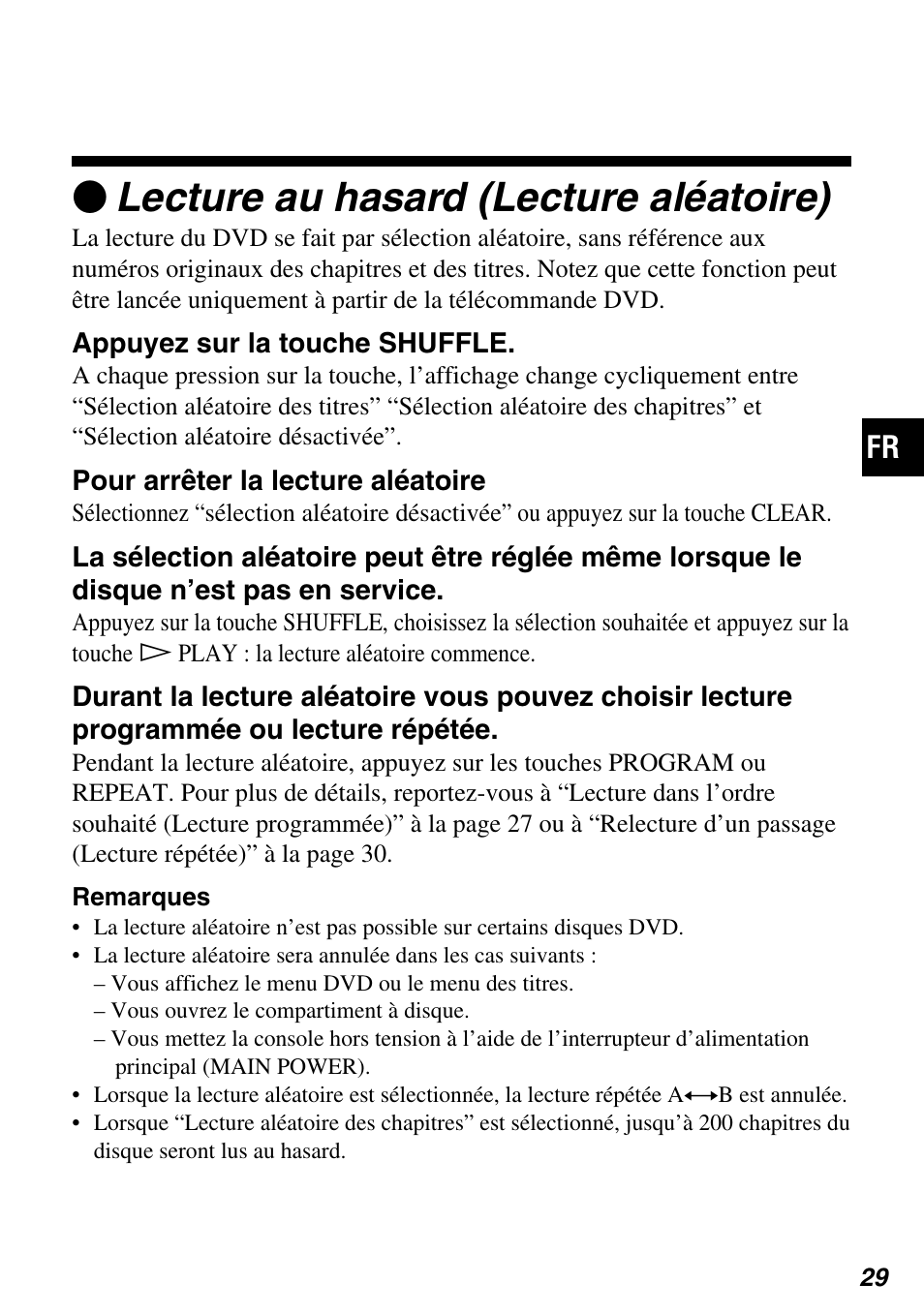 Zlecture au hasard (lecture aléatoire) | Sony SCPH-97042 User Manual | Page 85 / 170