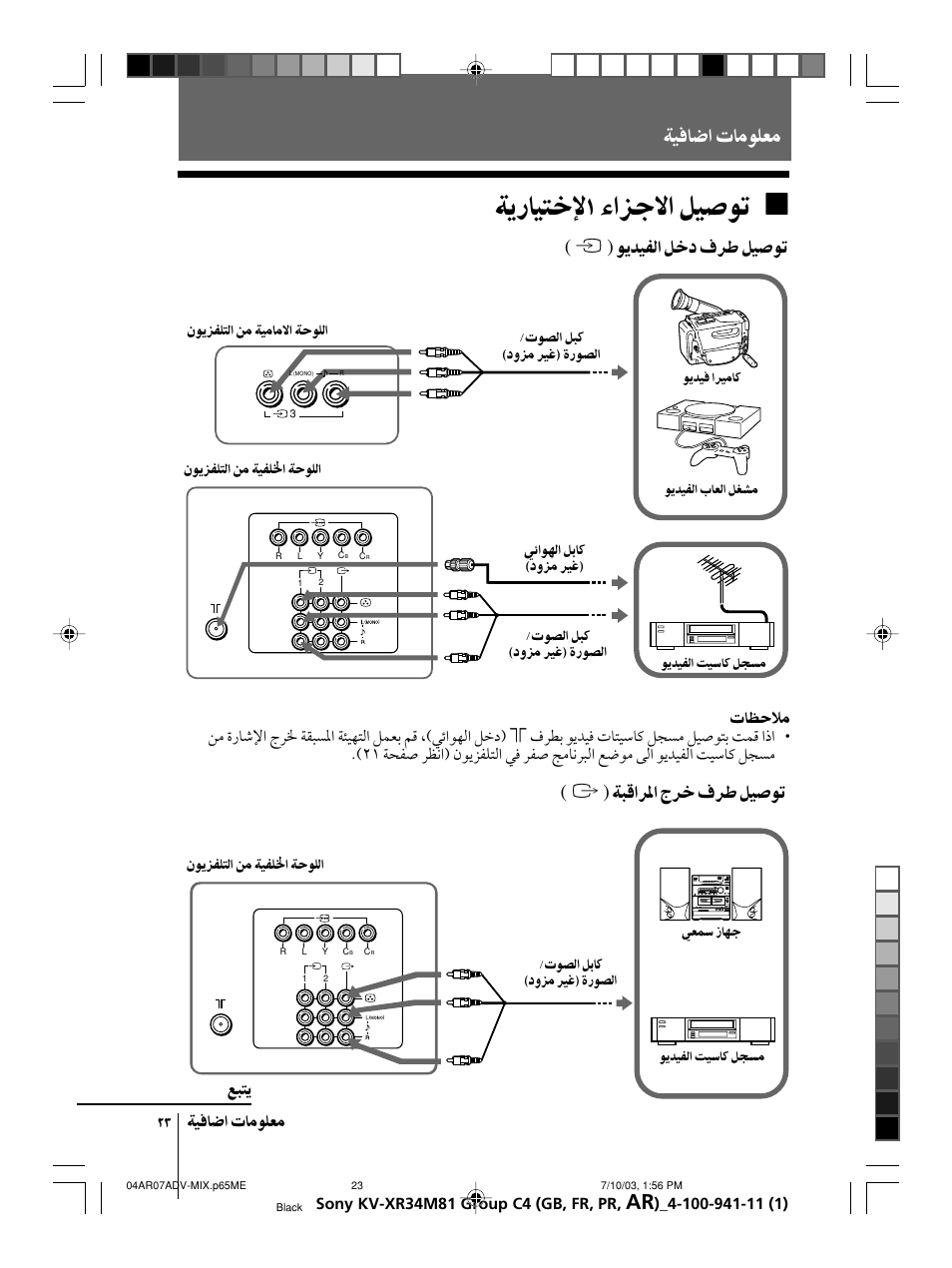 Sony wega KV-XR34 User Manual | Page 101 / 106