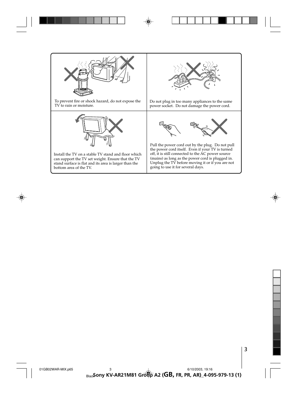 Sony wega KV-XR34 User Manual | Page 3 / 106