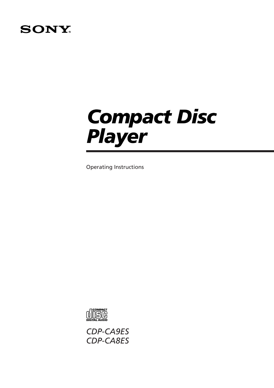 Sony CDP-CA9ES User Manual | 20 pages