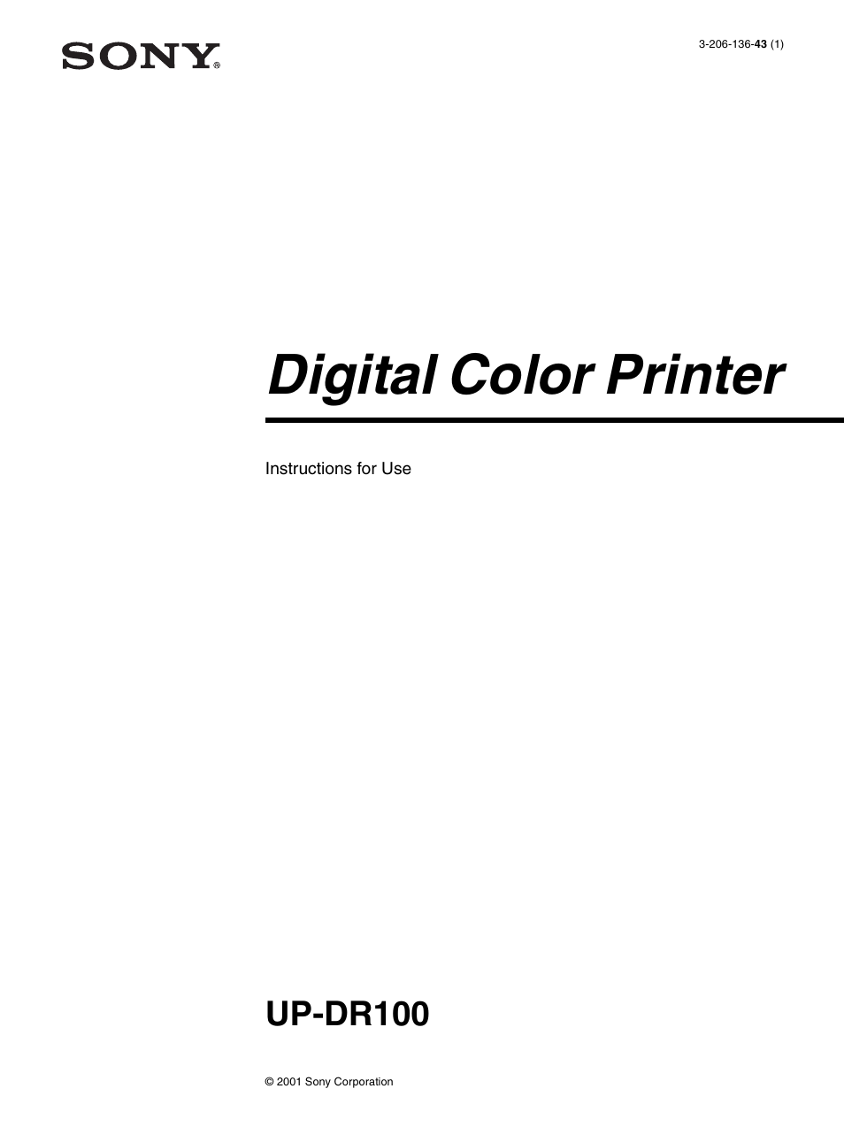 Sony UP-DR100 User Manual | 28 pages