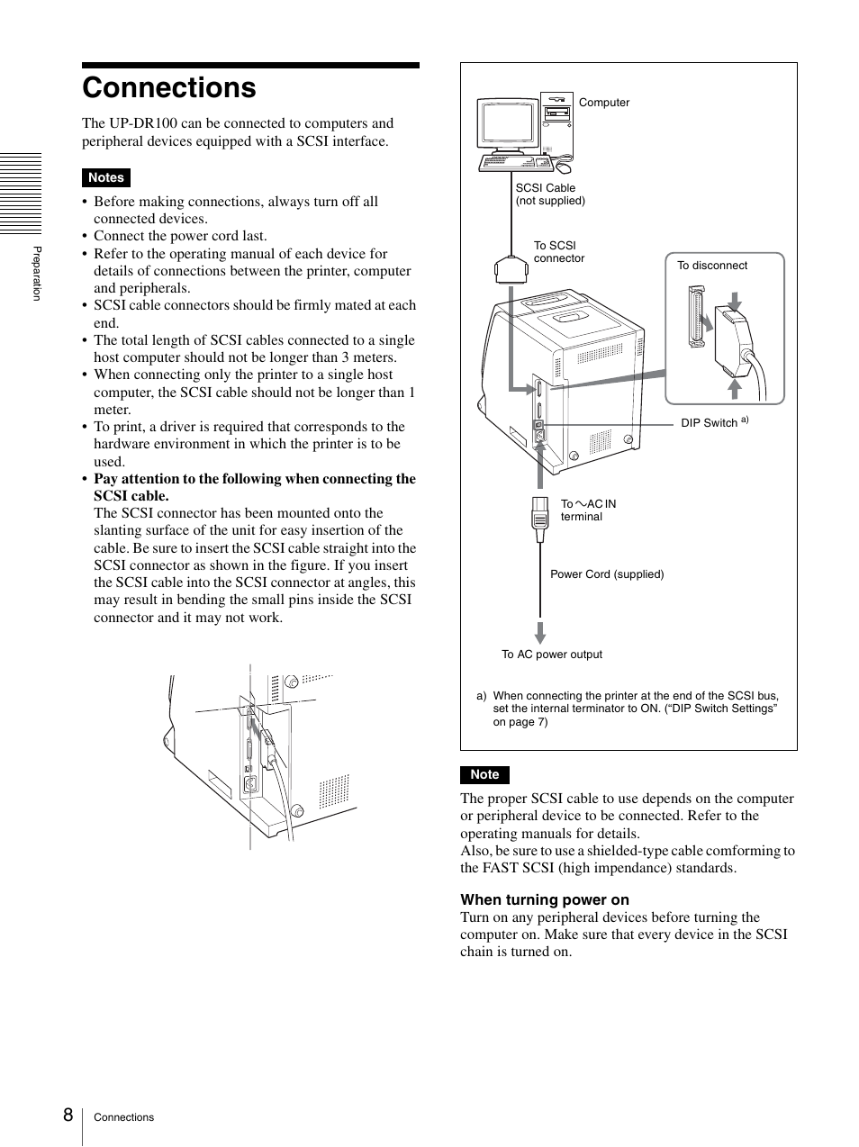 Connections, Ector (8) | Sony UP-DR100 User Manual | Page 8 / 28