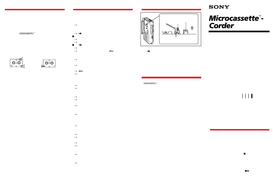 Sony Microcassette-corder M-417 User Manual | 2 pages