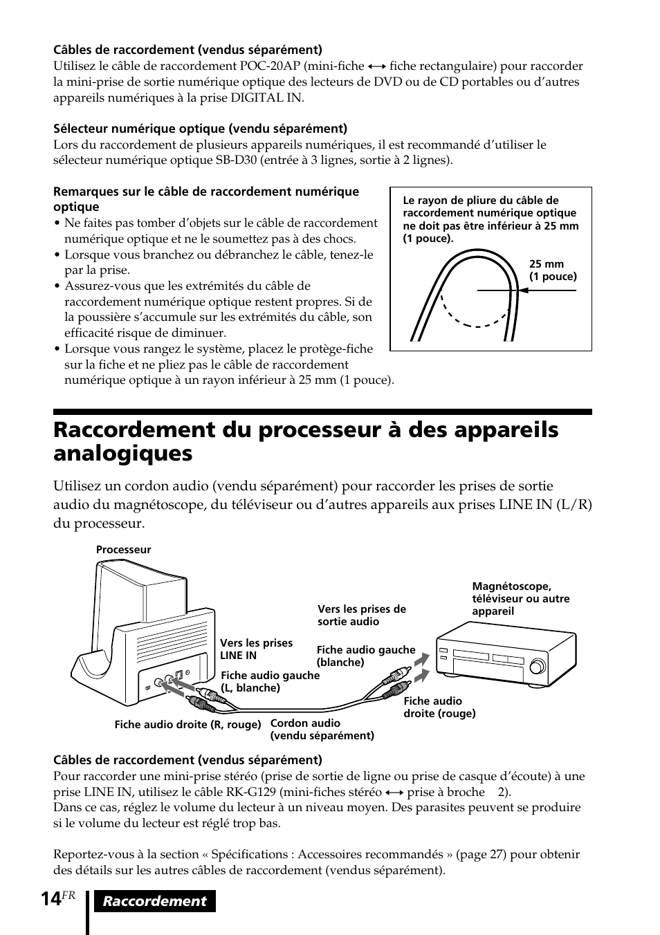 Raccordement du processeur à des, Appareils analogiques | Sony MDR DS3000 User Manual | Page 40 / 108