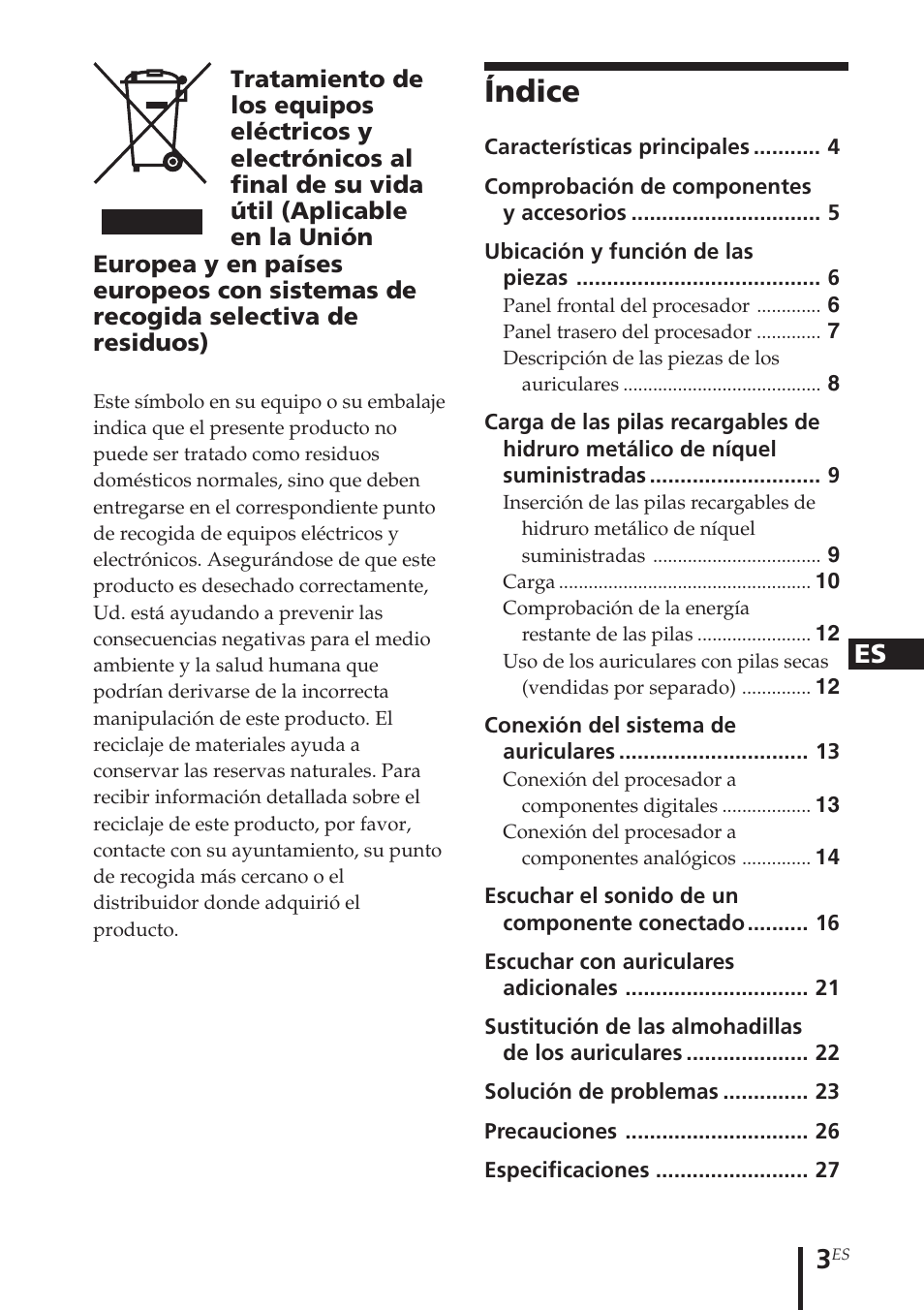 Índice | Sony MDR DS3000 User Manual | Page 55 / 108