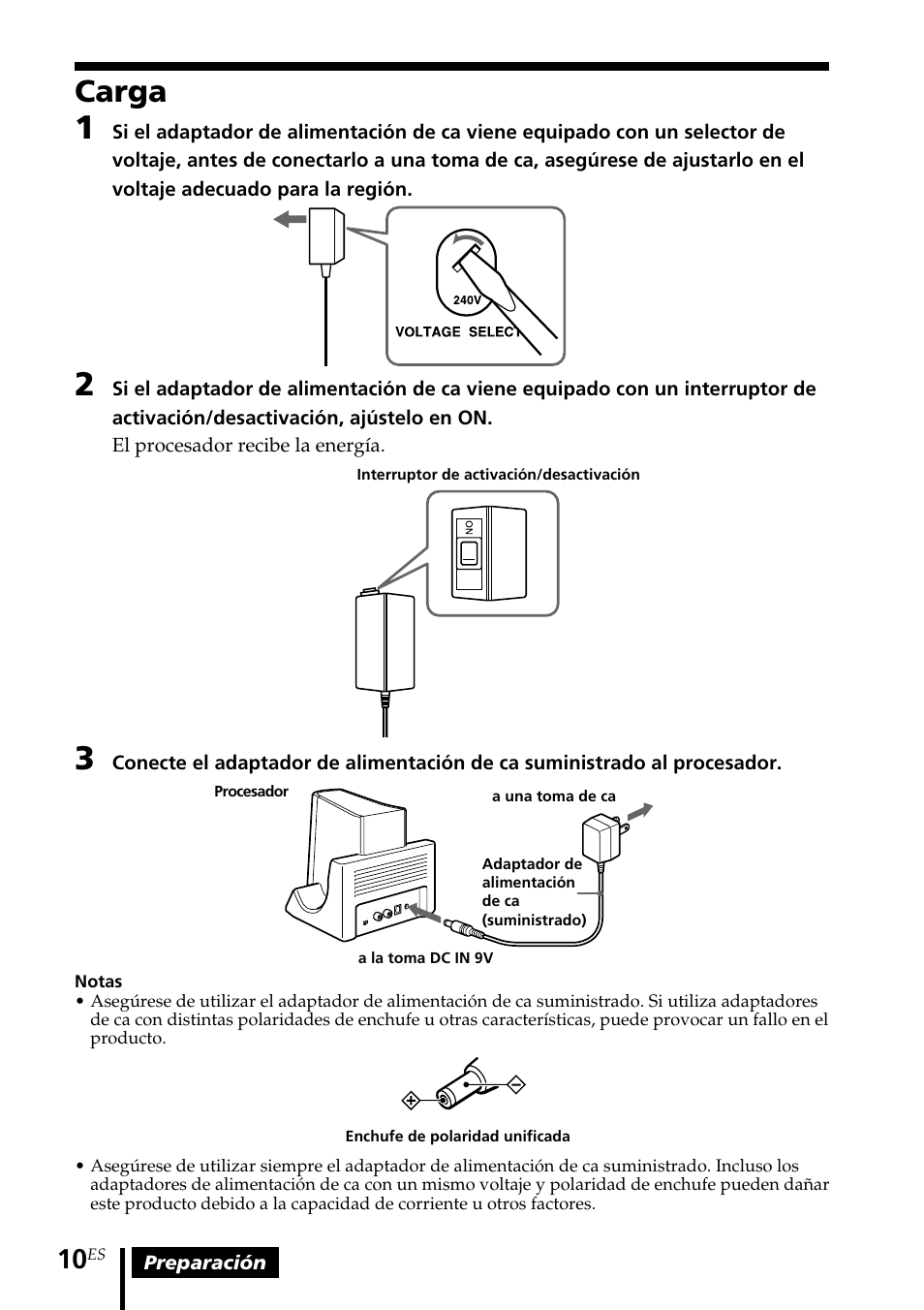 Carga | Sony MDR DS3000 User Manual | Page 62 / 108