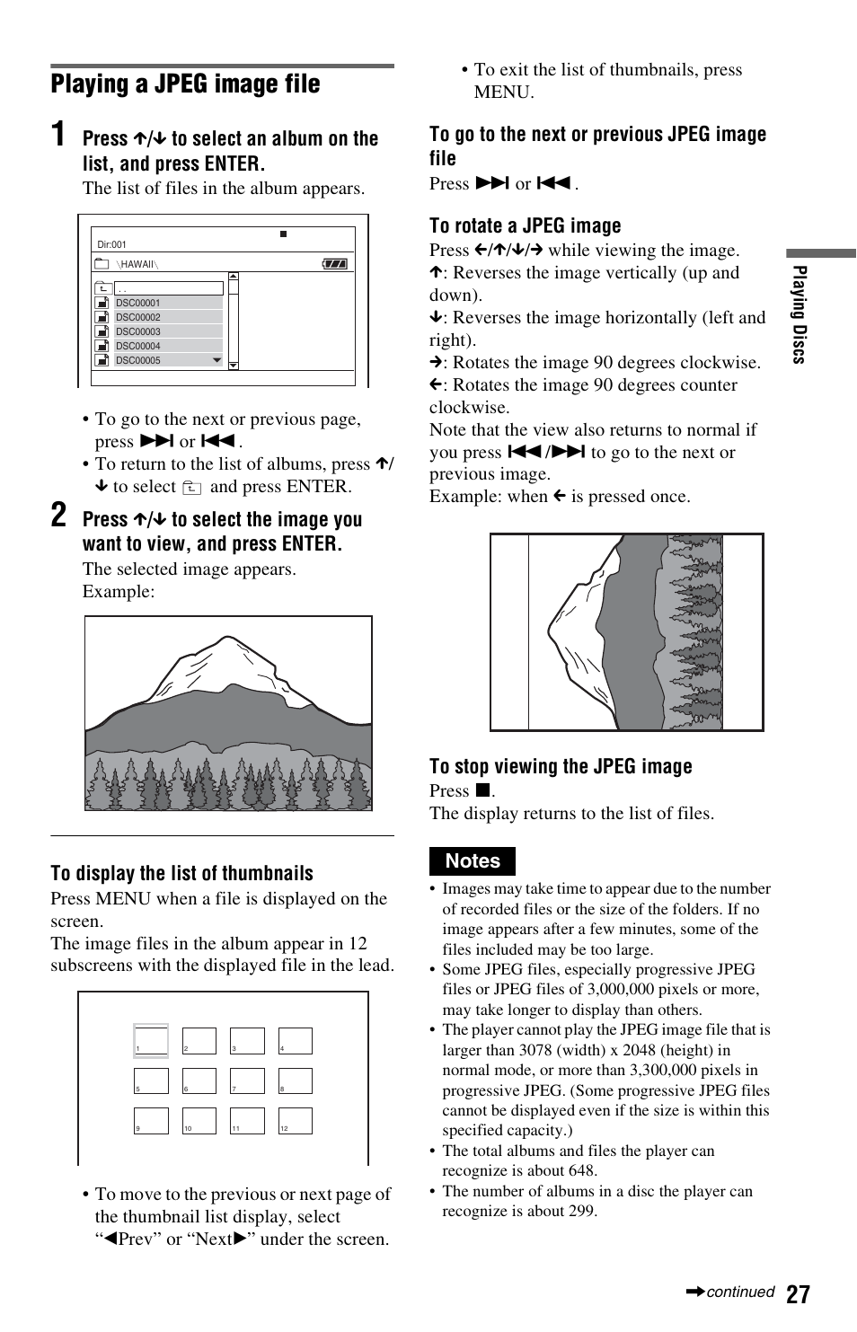 Playing a jpeg image file | Sony DVP-FX850 User Manual | Page 27 / 52