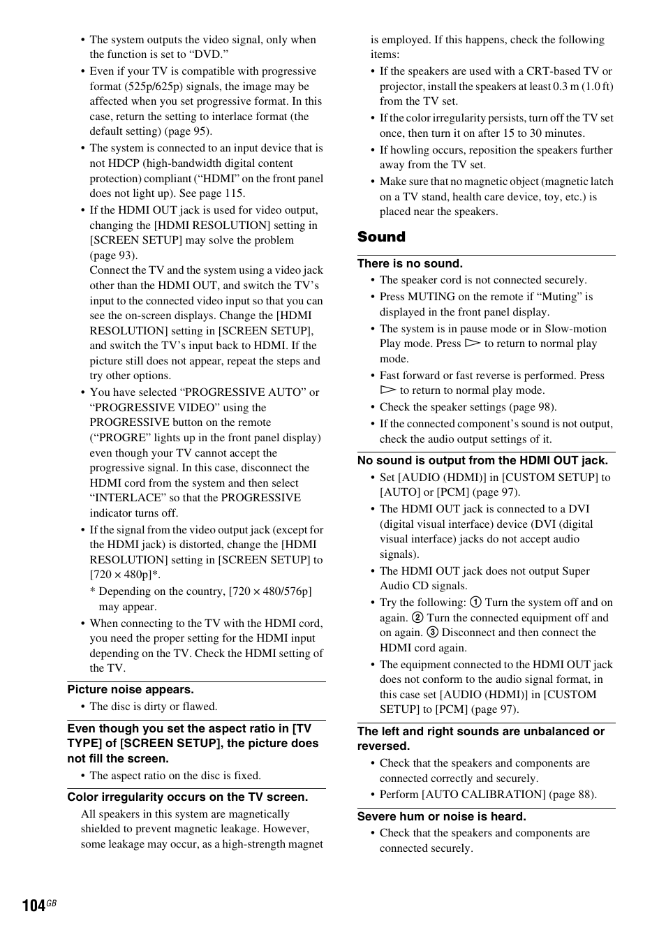 Sound | Sony DAV-LF1H User Manual | Page 104 / 127