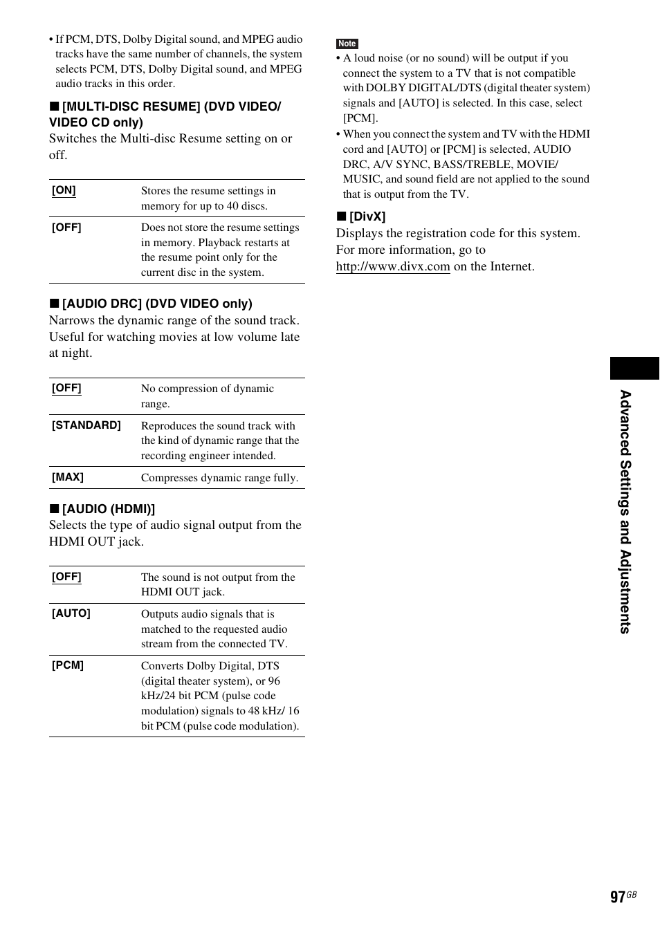 Sony DAV-LF1H User Manual | Page 97 / 127