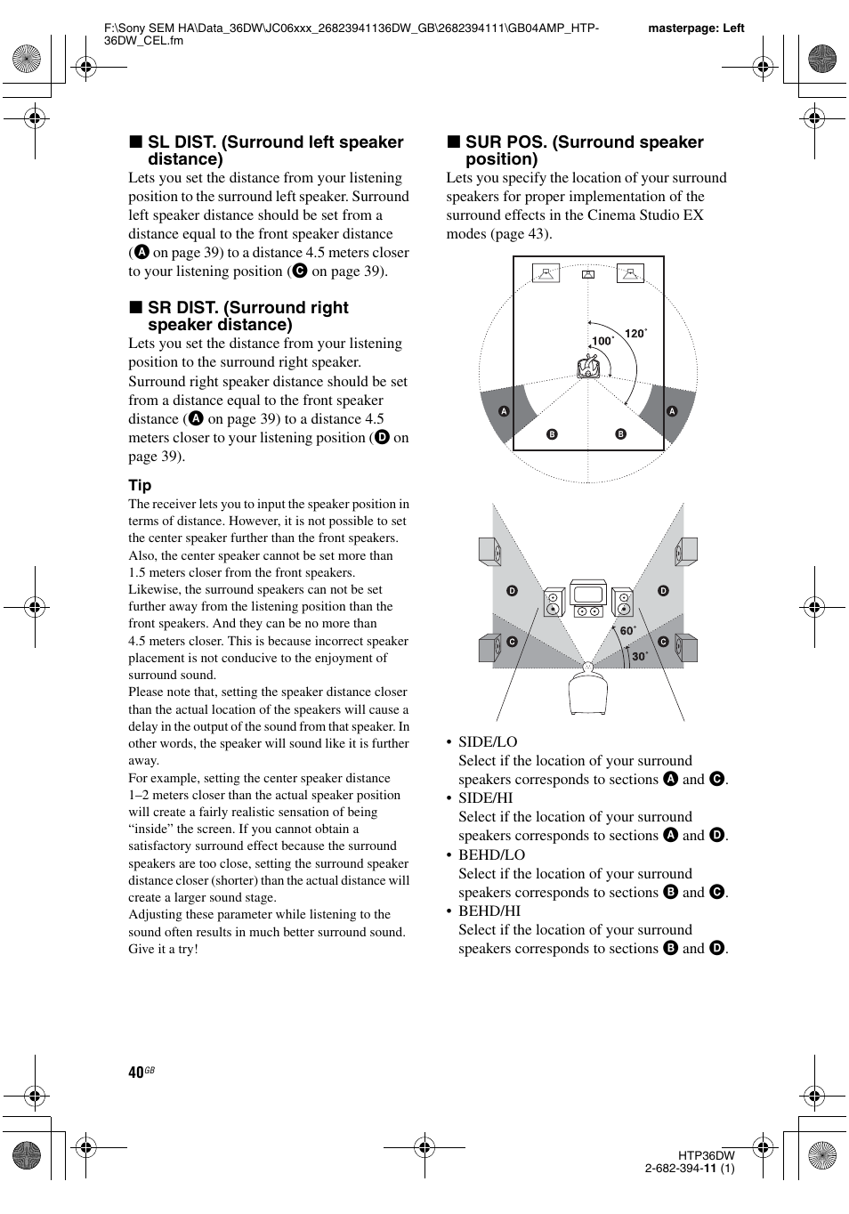 Sony Model HTP-36DW User Manual | Page 40 / 64