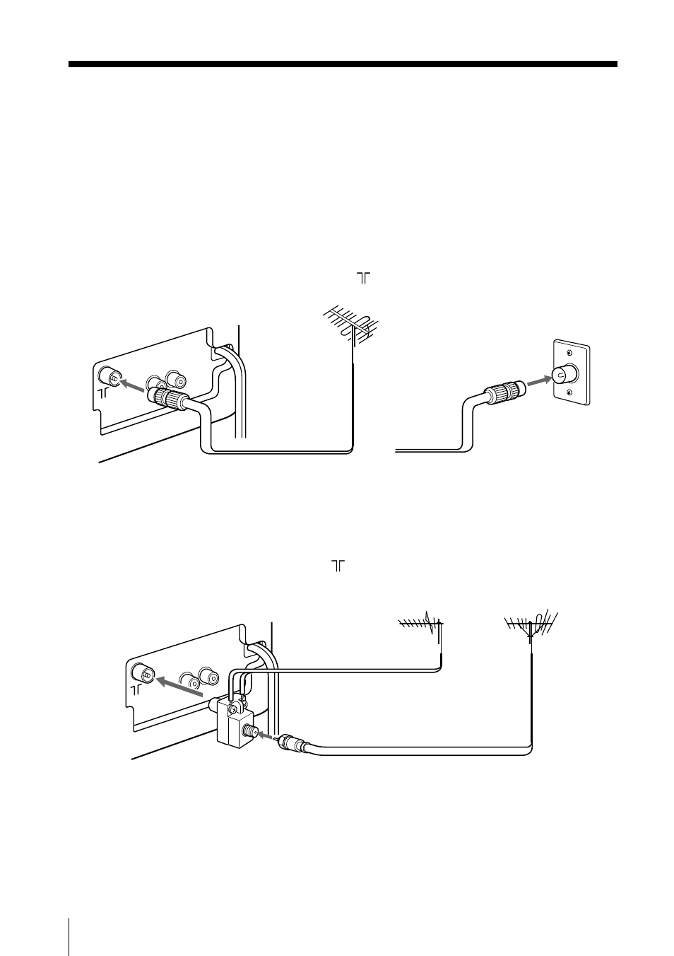 Step 3: connecting the antenna, Connecting an outdoor antenna | Sony Trinitron KV-VF21M70 User Manual | Page 6 / 62