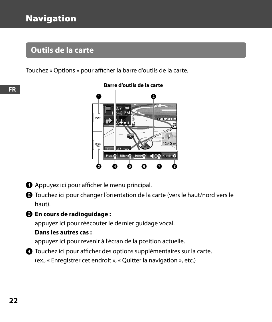 Navigation, Outils de la carte | Sony 4-000-805-11 User Manual | Page 50 / 88