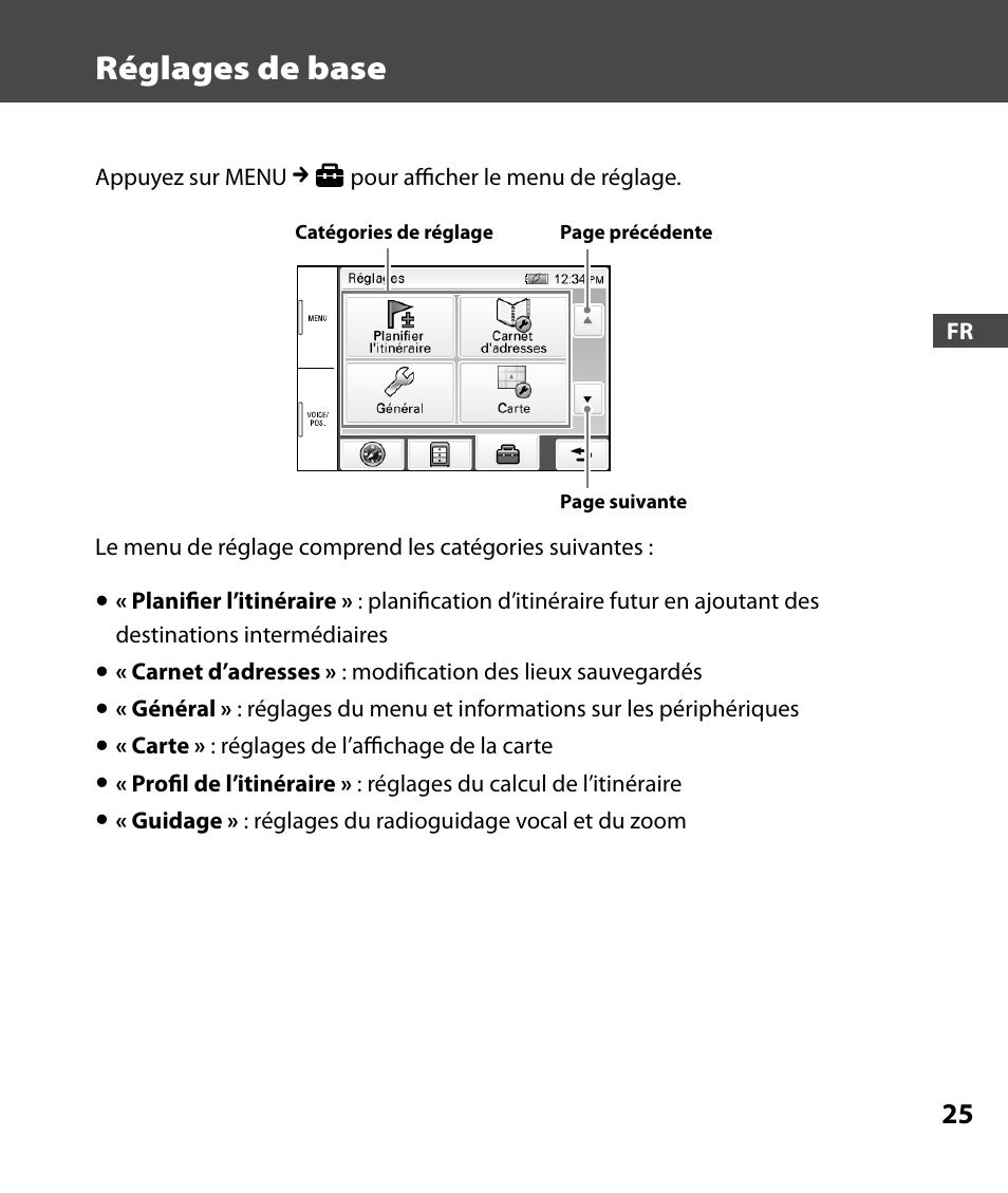 Réglages de base | Sony 4-000-805-11 User Manual | Page 53 / 88
