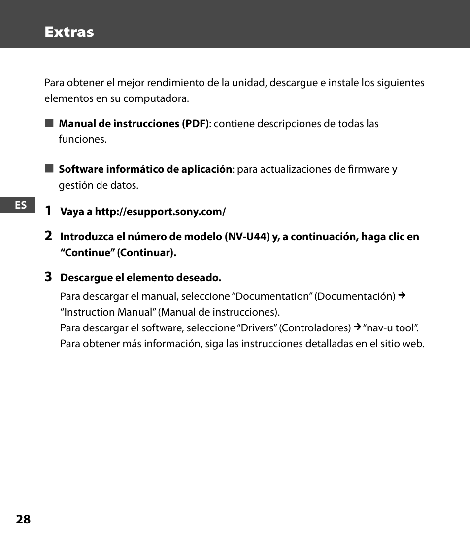 Extras | Sony 4-000-805-11 User Manual | Page 84 / 88