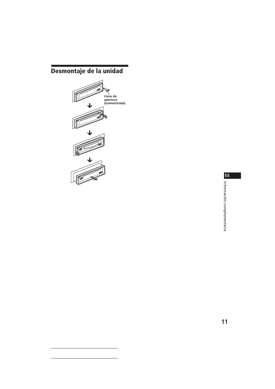 Desmontaje de la unidad | Sony CDX-3150 User Manual | Page 25 / 59