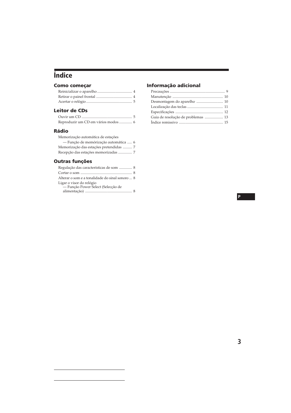 Índice | Sony CDX-3150 User Manual | Page 32 / 59
